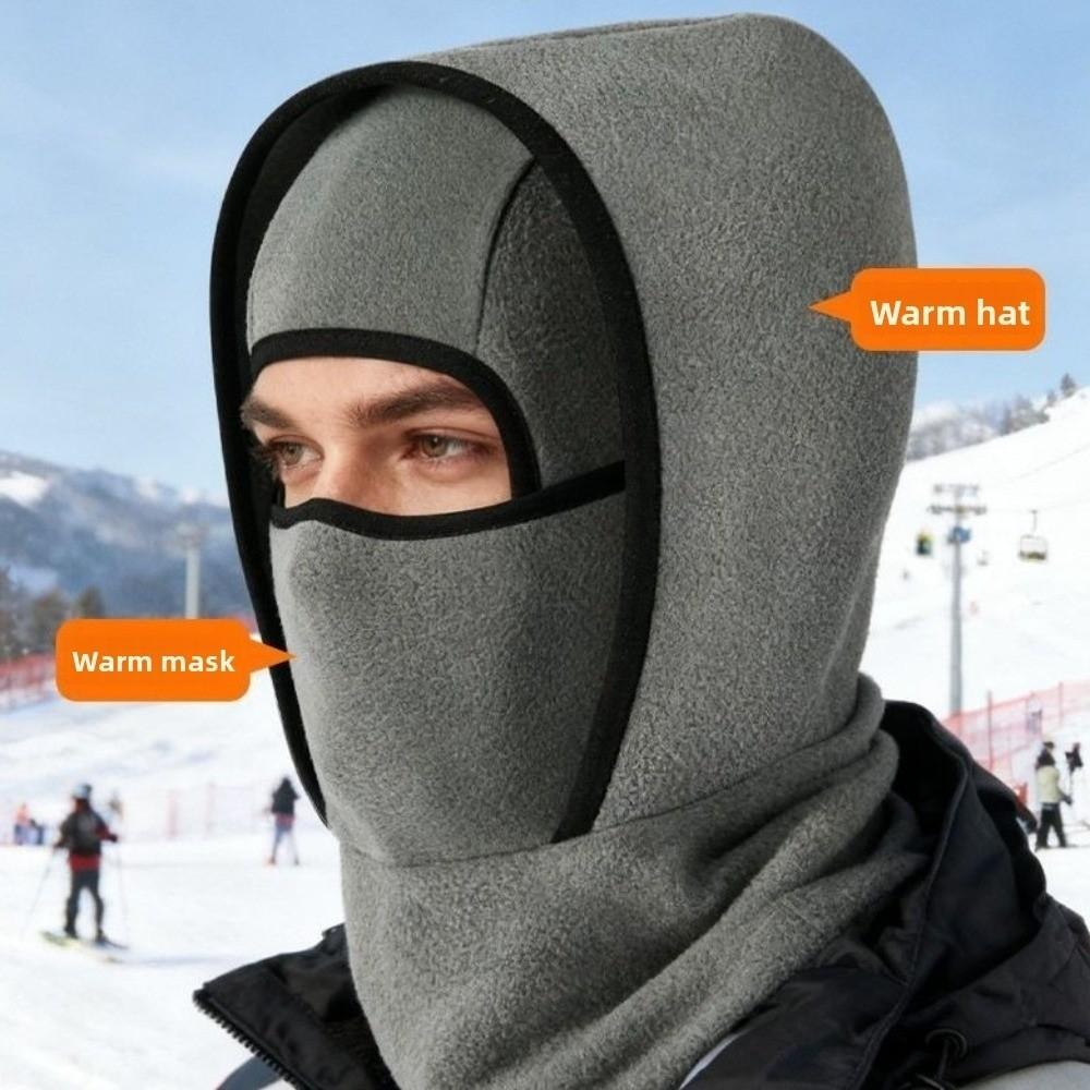 Neck Protection Balaclava Cycling Cap Double Layer Ear Protection Hat Ski Windproof Cap Skiing