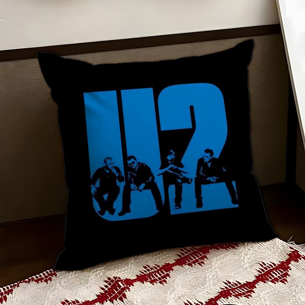 Rock Band UU2 Cushion Cover Reversible Soft Durable Pillow Cover Home Car MultiScene Use for Daily Comfort