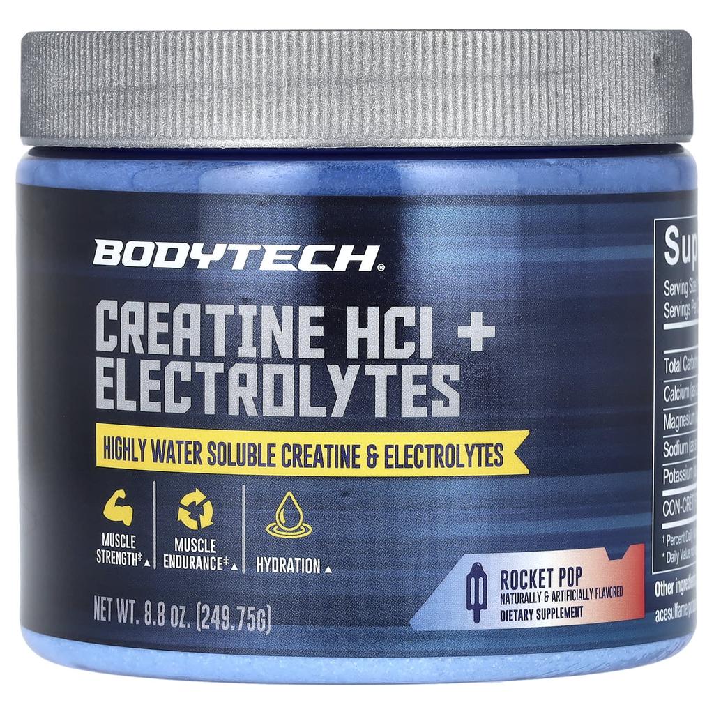BodyTech Creatine HCl + Electrolytes, Rocket Pop, 8.8 Oz (249.75 G)