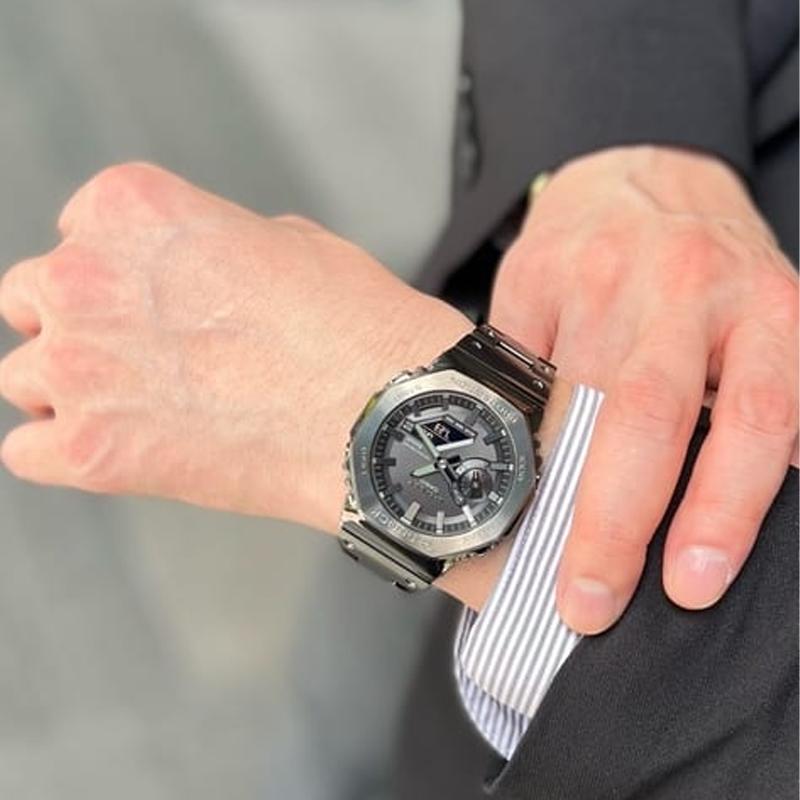 Casio Мужские часы Полностью металлические Серия Черные часы GM-B2100BD-1A GM-B2100BD-1A
