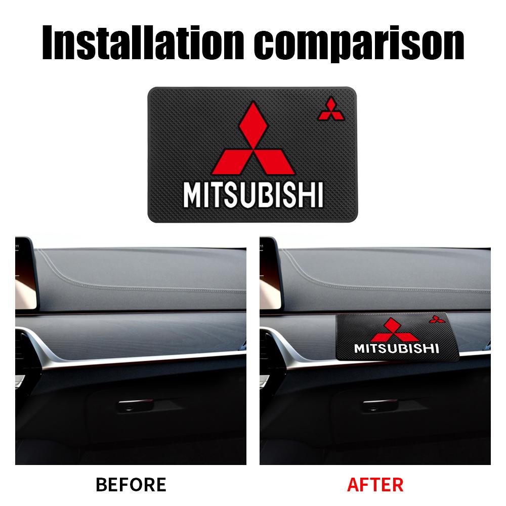 Car Dashboard Sticky Anti-Slip PVC Mat Silicone Anti-Slip Storage Mat For Mitsubishi Ralliart Outlander Pajero Lancer ASX