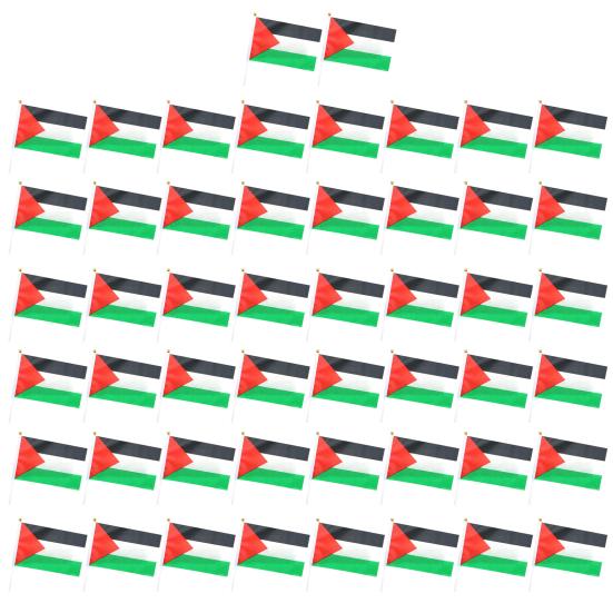 10/20/50/100Pcs Palestine Mini Flags with Pole Hand Held Small Palestine Stick Flags Miniature Hand Waving Flags