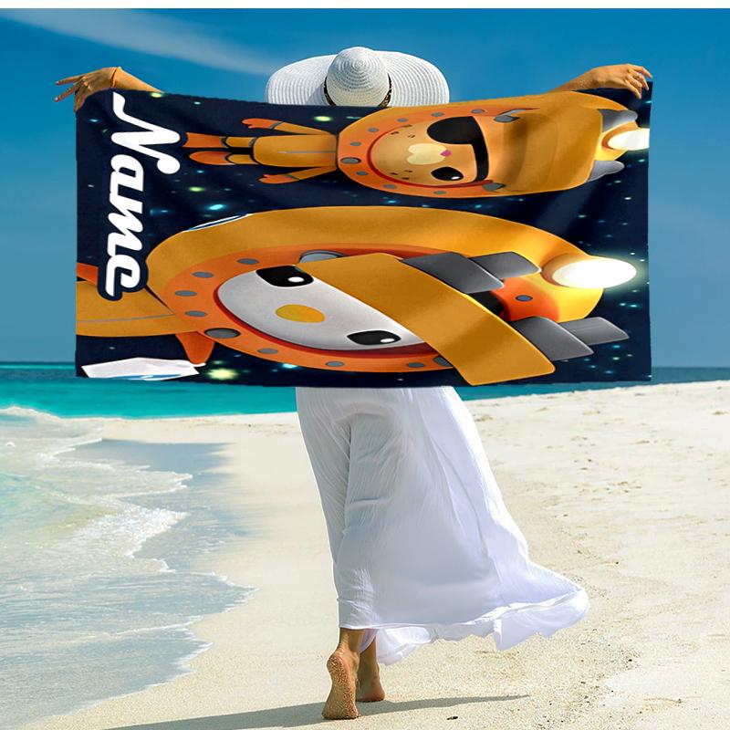 Personalized customized proof beach towel with Octonauts pattern - soft, absorbent,quick-drying,perfect swimming,camping&bathing