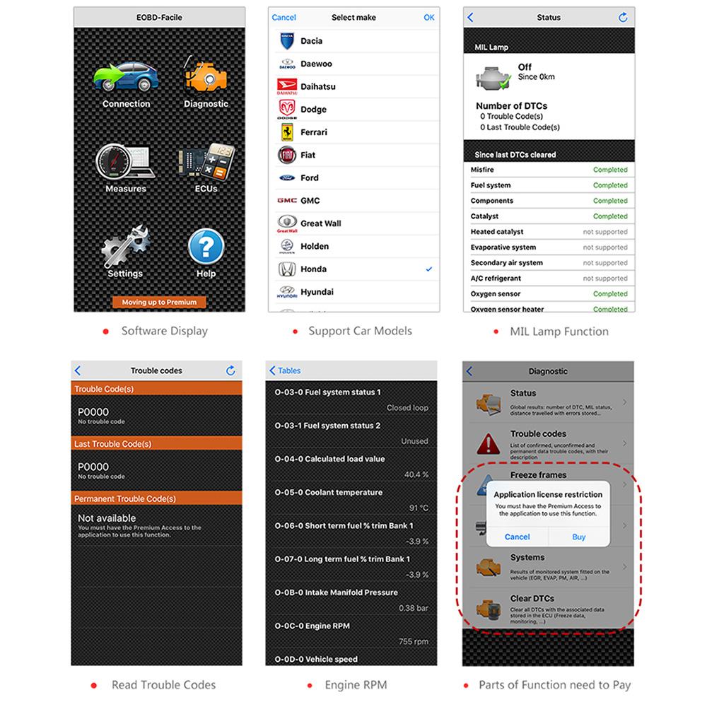 Аксессуары для ремонта для Android/IOS OBDII диагностический инструмент ELM 327 V 1,5 ICAR2 OBDSCAN ELM327 WiFi/Bluetooth V1.5 чип PIC18F25K80