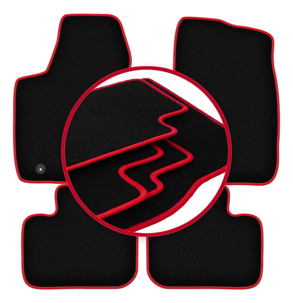 Велюровые коврики с красной окантовкой для: Dodge Charger LD купе (2011-2020)
