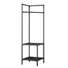 Sturdy Multi-Layer Corner Clothes Rack Anti-toppling Metal Clothes Organization Rack Hanging Rod Floor Standing Shelf Household
