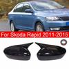 Для Skoda Rapid 2011-2015 Наклейка на автомобиль Крышка бокового зеркала заднего вида Крышка крыла Внешняя дверь Задний вид Корпус Отделка Вид карбонового волокна