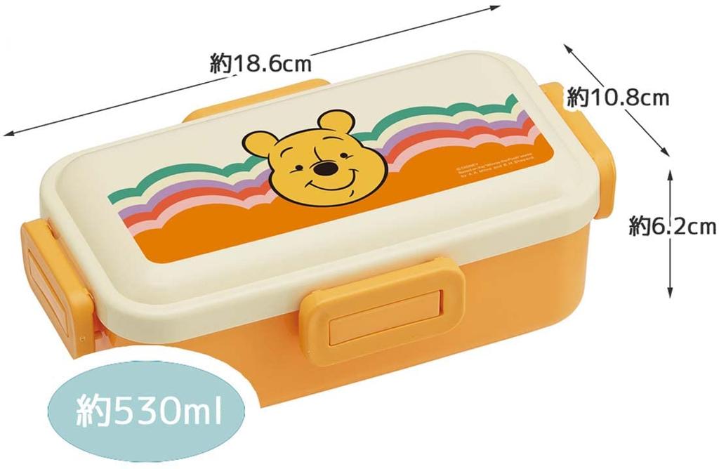 Skater Ланч-бокс Bento Disney Ретро Винни-Пух 530 мл Антибактериальный Мягкая куполообразная крышка для женщин Сделано в Японии PFLB6AG-A