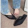 Fashion New Mesh Women Flats Pointed Toe Slippers Fad Breathable Mules Shoes Casual Slingback Sandals Summer Slides Lady Flip-flops