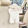 Cute Plush Sheep Car Tissue Box Hanging Style for Car Office Home Use Universal Fit Non-Woven Fabric Car Interior Accessories Set