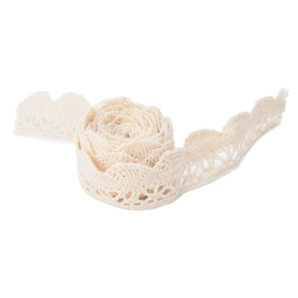 Lace Ribbon DIY Cotton Net 2cm Width 20 Yards Elegant Fabric Lace Trim for Curtain Clothes