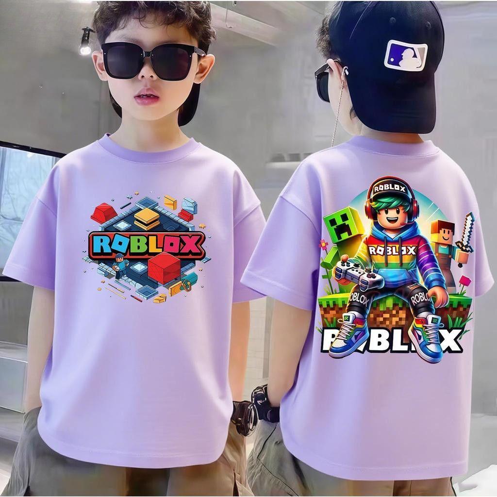 Children's T-shirt Boys Cute Cartoon Summer Short Sleeve Round Neck Loose Shirt