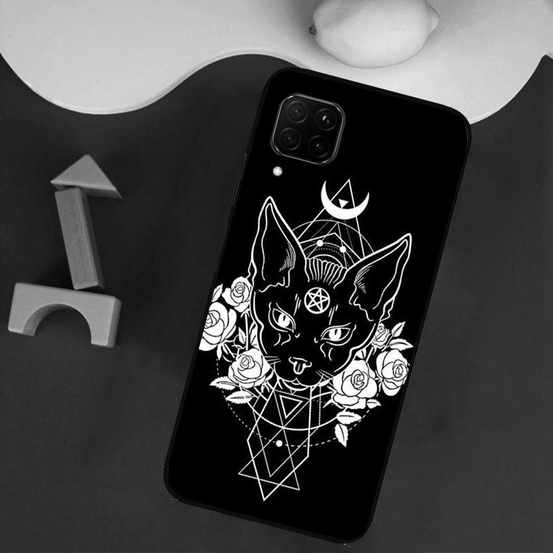 Чехол с рисунком Кошка и Луна для Huawei Nova 11i 12s 12i 8i 7i Y73 Y70 Y90 Y60 Y72 Y61 Y91 9 10 SE P30 Pro P40 Lite