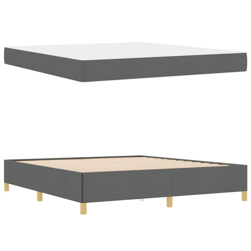 Bed Frame with Mattress Dark Grey 180 x 200 cm Fabric