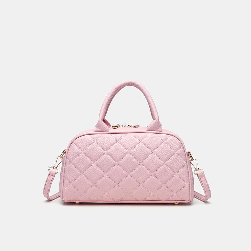 Сумка в стиле колледжа, женская, новая, с вышивкой в виде ромбов, для ношения в руке, маленькая сумка-боулинг