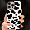 Милый Черно-Белый Чехол для Телефона с Принтом Коровьей Шкуры для iPhone 16 15 14 13 12 11 Pro Max 7 8 Plus X XR XS Max 16E Ударопрочный Мягкий Чехол