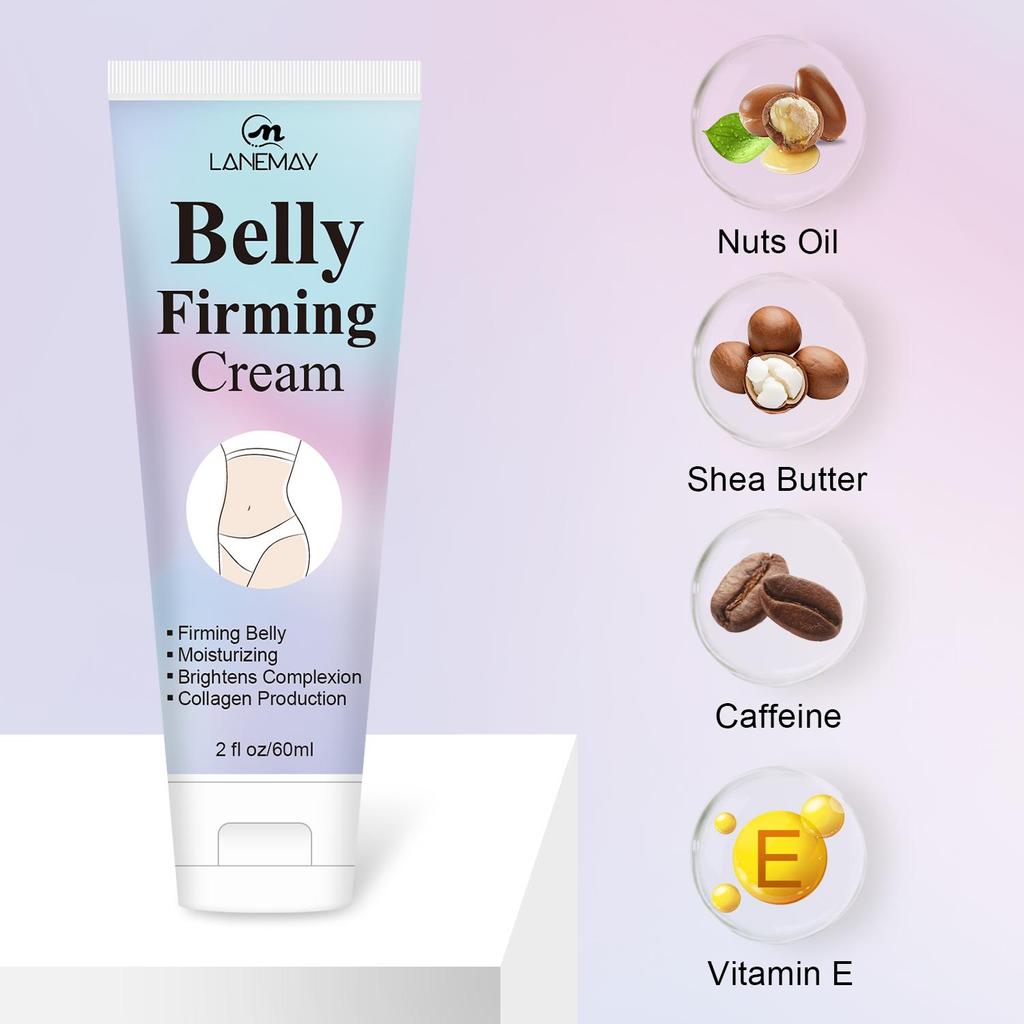 Belly Firming Cream - Крем для подтяжки кожи живота, бедер и ягодиц, увлажняющий укрепляющий лосьон с мощными натуральными ингредиентами, 60 г