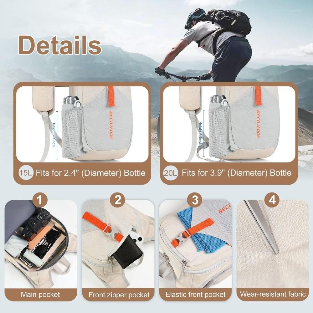 High Quality 15L Hiking Backpack Lightweight Foldable Small Backpack Compact Multiple Pockets Ultralight Hiking Daypack Hiking