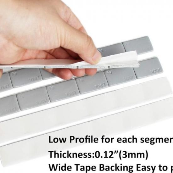 Весовые грузики на клейкой основе для колес, 1/2 унции, серые (Упаковка 12 унций)