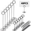 48Pcs Table Number Holders Black Table Card Stand Metal Name Note Picture Number Card Holder Standing Table Sign Holder For Home