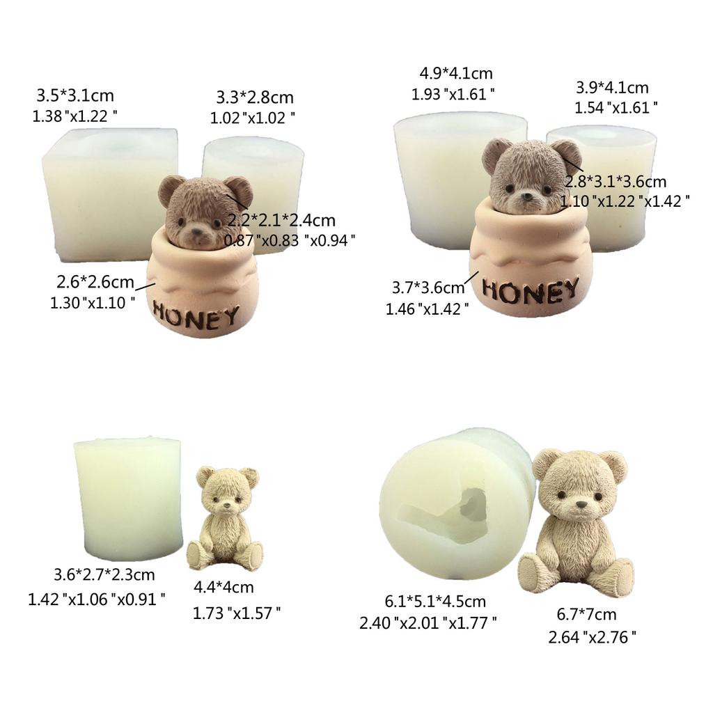 Формы для свечей в форме медведя Формы для медведя из смолы для мыла-свечи своими руками Украшения для шоколадного торта Помадка для кексов Муссы
