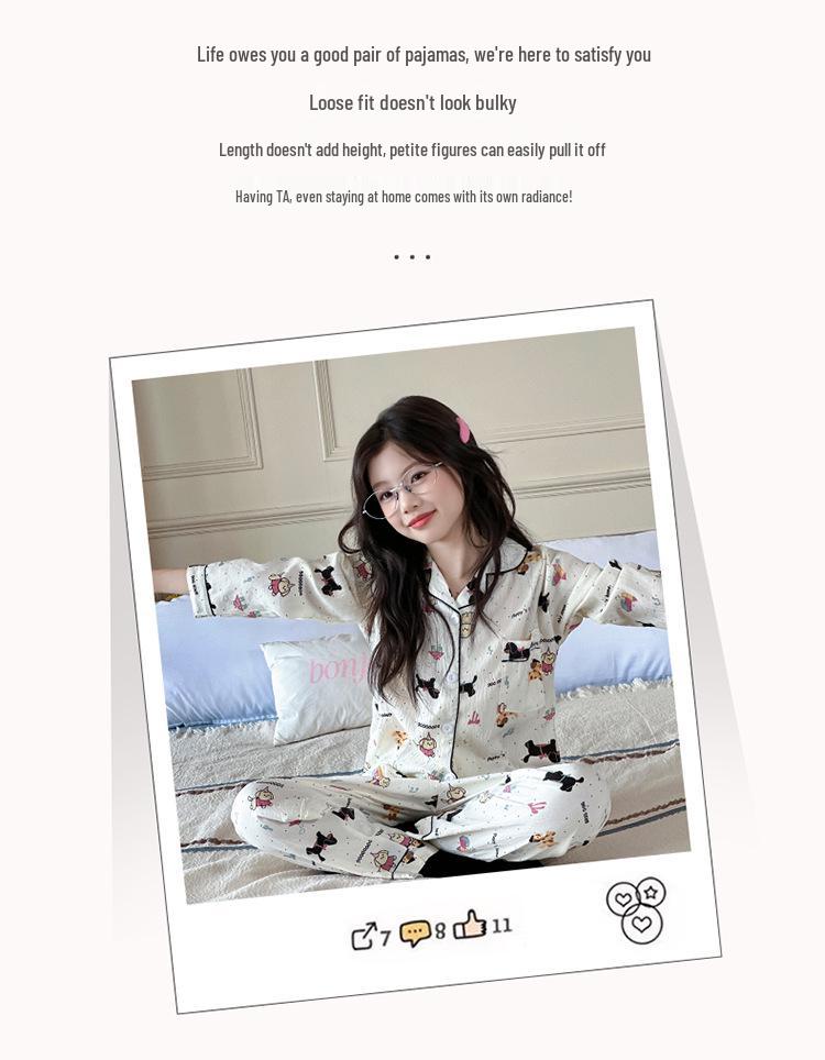 Girls' 2025 Autumn Cotton Pajama Set: Long-Sleeve Two-Piece Sleepwear