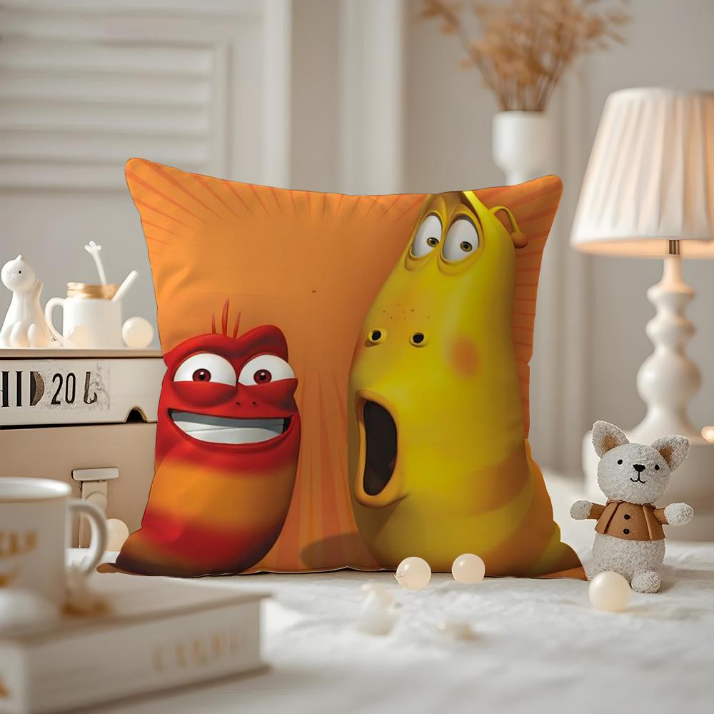 Anime LLarva Funny Cushion Cover Antidustmite Pillowcase Invisible zipper silky short plush Sofa cushion cover