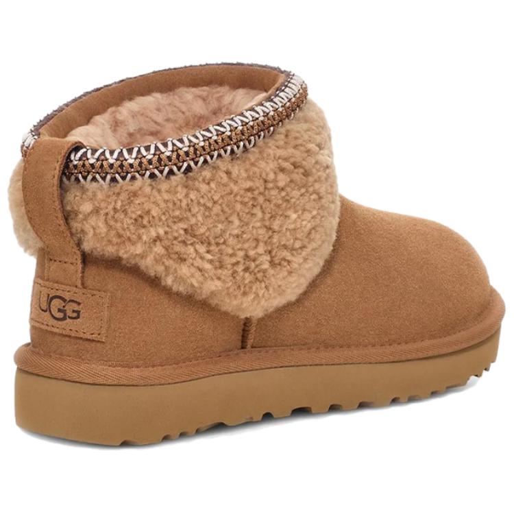 UGG Классический ультра мини макси кудрявый ботинок каштановый (Женский) Женские кроссовки 1158263-CHE