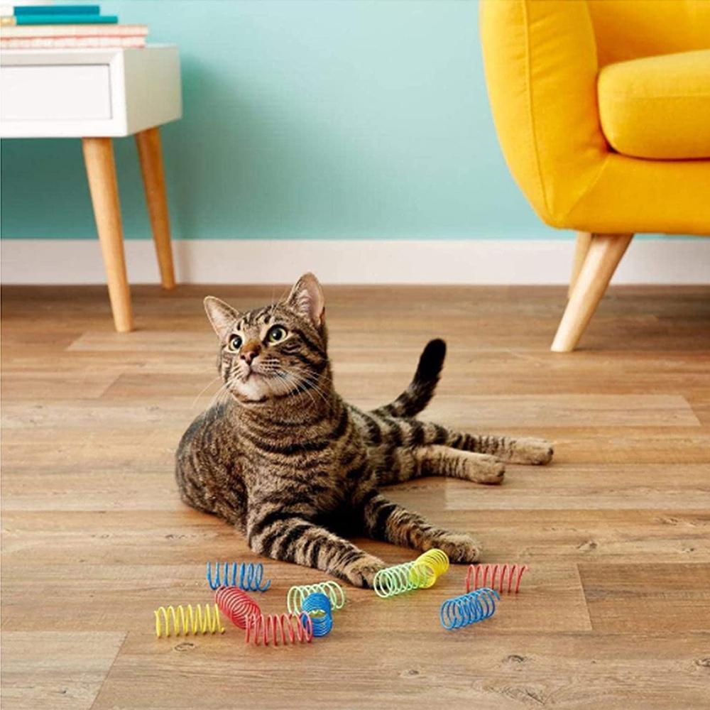 New Cat Spring Toy Plastic Reusable Interactive Cat Toys To Kill Time and Keep Fit