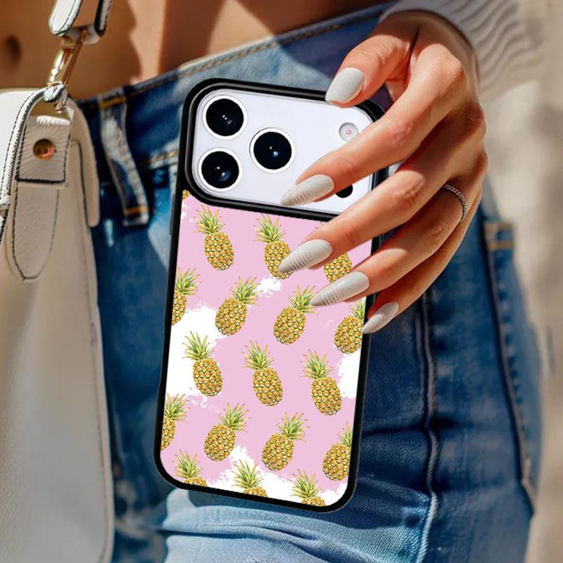 Акварельные пальмовые листья АНАНАС Чехол для телефона Для iPhone 17 Air 14 15 13 12 Max Чехол Для Apple 16e 11 Pro Max Plus Coque