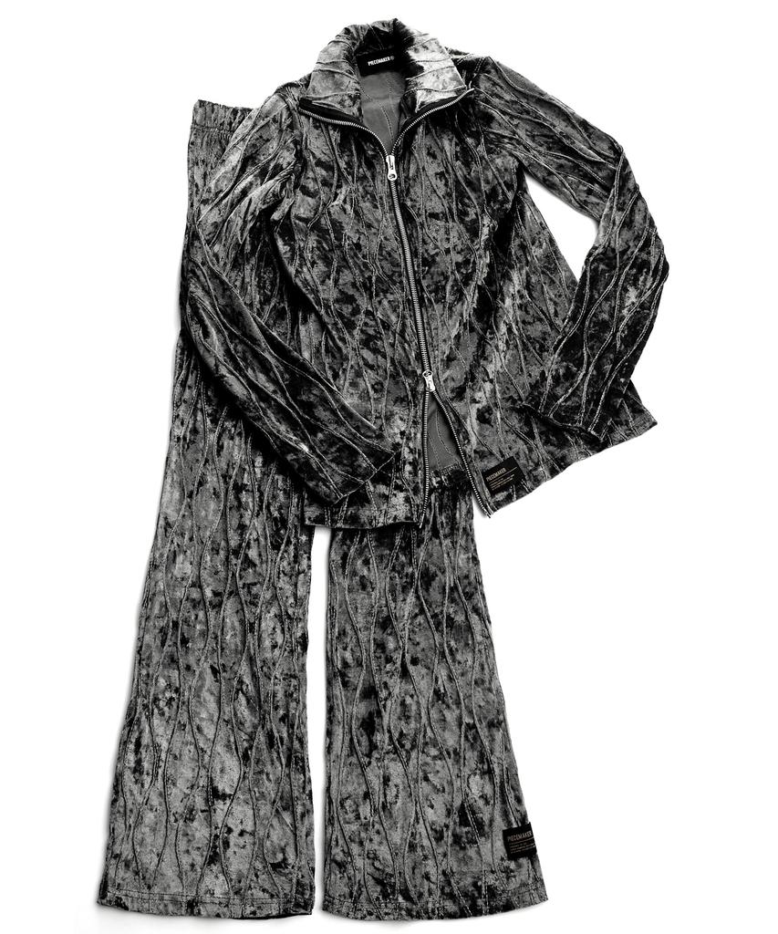 PEACE MAKER Velvet Wave Zipup Pants Set Up (3Color)