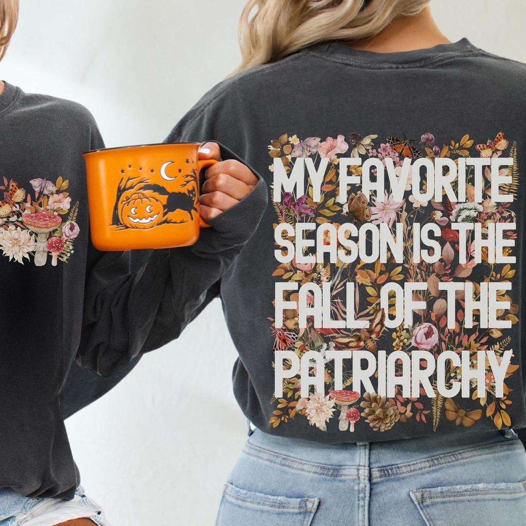 Comfort Colors Fall of the Patriarchy Shirt and kids tshirt: Cottagecore Botanical Moth