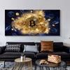 Burning Bitcoin Canvas Painting Nordic Dollar Money Posters and Prints Wall Art Pictures for Living Room Vintage Decor No Frame