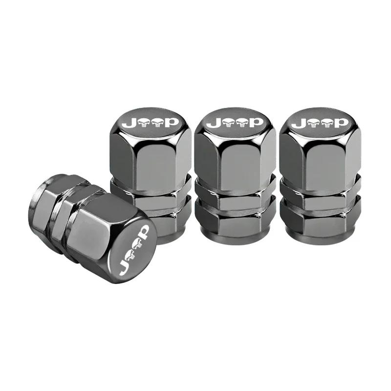 CXVHEC1 Universal Wheel Tire Air Valve Caps Exterior Styling for Jeep Compass Wrangler Grand Cherokee Auto Accessories