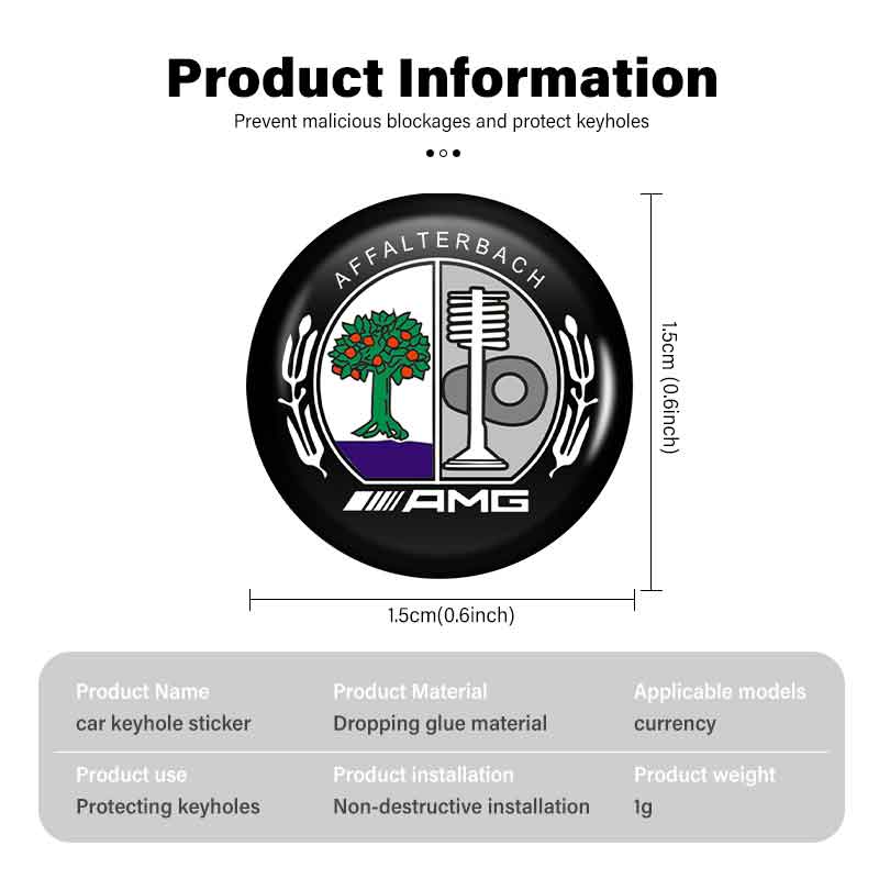 PAD5 For AMG 8/12/20PCS Car Remote Control Key Badge Emblem Stickers Decorat Accessory Benz B-CLASS C-CLASS GLC GLE GLK W190 W201