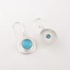 Blue Cat's Eye 925 Fine Silver Gemstone Jewelry Handmade Earrings 1.40" For Mom EE-4-48