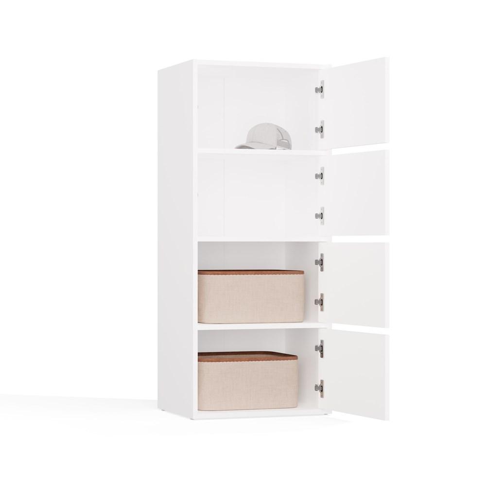 Alma White Chest Of Drawers 4 Doors 4 Shelves