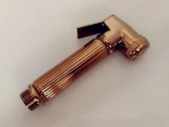 Блестящий Розовое Золото латунный Bidet Sprayer ручной туалетный биде-спрей шаттаф набор медный ванная комната туалетный душ головка струйный набор BD040