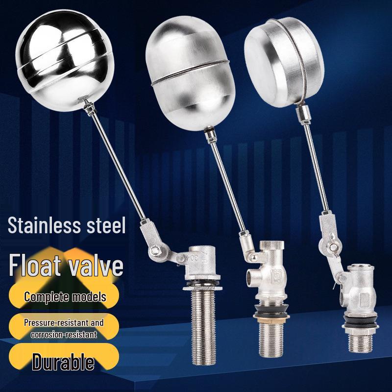 4-Point Cap Electroplated 304 Stainless Steel Float Valve – High Temp, Boiling Water, Acid & Alkali Resistant