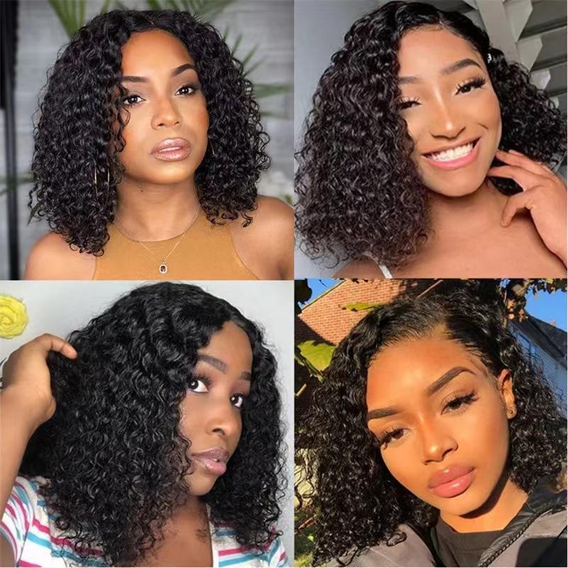 New African wig women's short roll wig headgear, European and American small roll chemical fiber whole wig in stock