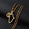 Anniyo Outline Africa Map Berbers Pendant Necklaces African Berber Jewelry for Women Men @250621