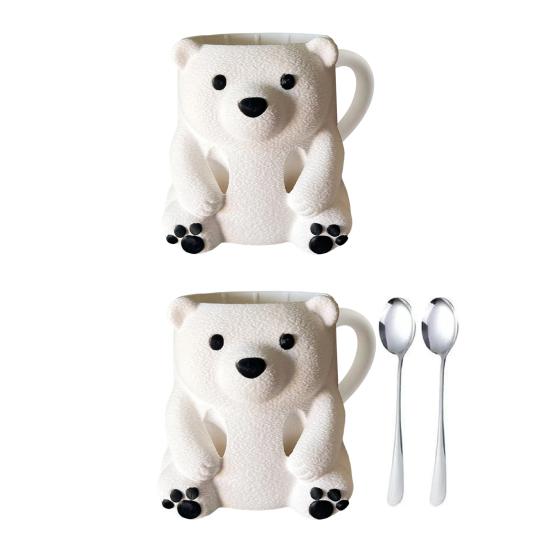 Держатель для стаканчика мороженого «Белый медведь», 3D-печать, милое животное, контейнер-охладитель для мороженого, герметичный держатель для пинты льда