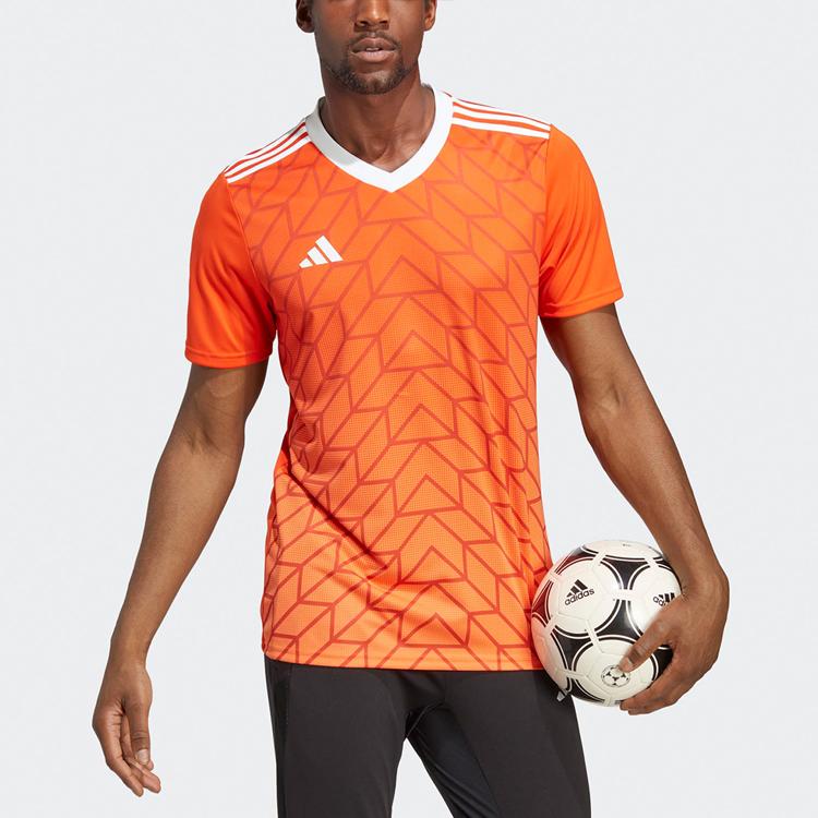 Adidas Футболка Team Icon 23 Vintage Jersey с геометрическим узором и принтом V-образным вырезом с коротким рукавом, мужская футболка, красная IC1251