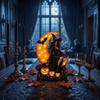 Лампа-ведьма на Хэллоуин - Декоративный настольный светильник для праздничного домашнего декора (1 счет)