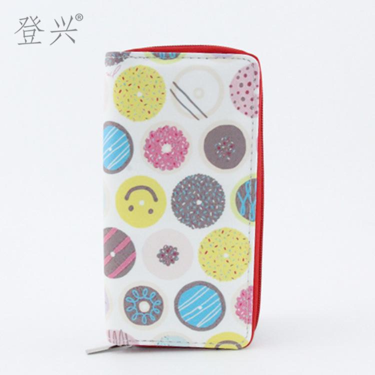 New Donut Cookie Combination PU Wallet Clutch Bag, Cartoon Wallet
