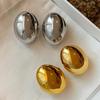 Europe And America Golden Oval Ball Big Earrings