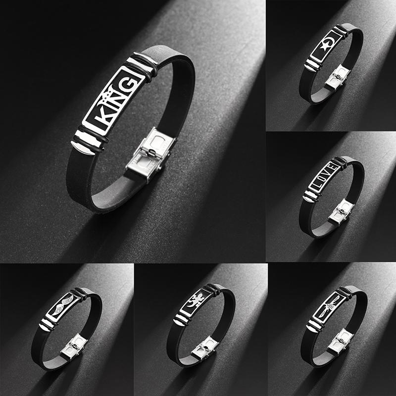 Готический титановый стальной браслет-манжета с застежкой для мужчин и женщин, крутые украшения для рук, простой черный браслет, праздничный подарок, аксессуары для браслета