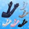 1 Pair Cooling Arm Sleeves With Thumb Hole Summer Sports Thin Ice Silk Sunscreen Arm Covers  Hand Protector