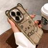 Cute 3d Cartoon Plating Bear Ear Glitter Transparent Case For Iphone 14 Pro Max 13 12 11 X Xs 8 7 Plus Armor Soft Silicone Cover