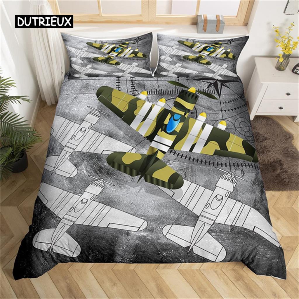 Мультяшный пододеяльник с самолетом, комплект постельного белья с самолетом, милый пододеяльник из микрофибры с облаками, Твин, Кинг, для детей, мальчиков, девочек, подарок, для комнаты